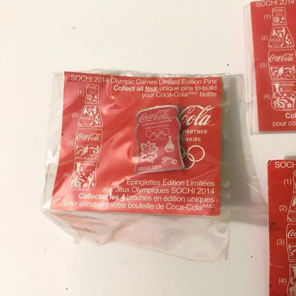 Lot  of 3 Sochi Olympic Games 2014 Pins Coca Cola Bottle Pieces - Picture 2 of 11